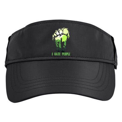 Retro Camping Bigfoot Sasquatch Middle Finger I Hate People Adult Drive Performance Visor