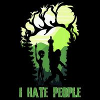 Retro Camping Bigfoot Sasquatch Middle Finger I Hate People Bucket Hat