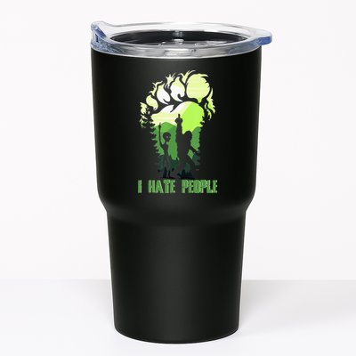 Retro Camping Bigfoot Sasquatch Middle Finger I Hate People Tumbler