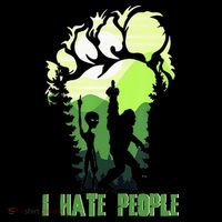 Retro Camping Bigfoot Sasquatch Middle Finger I Hate People Cooling Performance Long Sleeve Crew