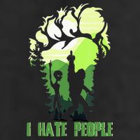 Retro Camping Bigfoot Sasquatch Middle Finger I Hate People Golf Towel