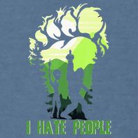 Retro Camping Bigfoot Sasquatch Middle Finger I Hate People Garment-Dyed Sweatshirt