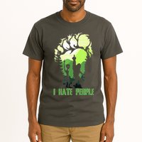 Retro Camping Bigfoot Sasquatch Middle Finger I Hate People Tall T-Shirt