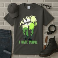 Retro Camping Bigfoot Sasquatch Middle Finger I Hate People Tall T-Shirt