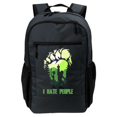 Retro Camping Bigfoot Sasquatch Middle Finger I Hate People Backpack