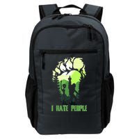 Retro Camping Bigfoot Sasquatch Middle Finger I Hate People Backpack