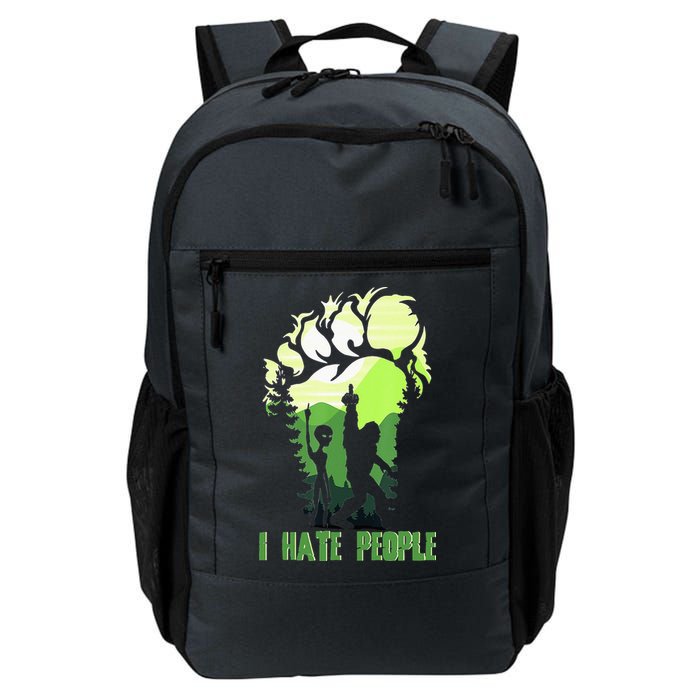 Retro Camping Bigfoot Sasquatch Middle Finger I Hate People Backpack