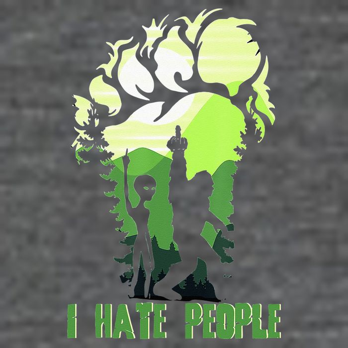 Retro Camping Bigfoot Sasquatch Middle Finger I Hate People Backpack