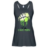 Retro Camping Bigfoot Sasquatch Middle Finger I Hate People Ladies Essential Flowy Tank