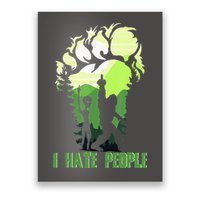 Retro Camping Bigfoot Sasquatch Middle Finger I Hate People Poster