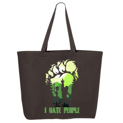 Retro Camping Bigfoot Sasquatch Middle Finger I Hate People 25L Jumbo Tote