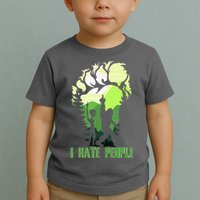 Retro Camping Bigfoot Sasquatch Middle Finger I Hate People Toddler T-Shirt