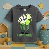 Retro Camping Bigfoot Sasquatch Middle Finger I Hate People Toddler T-Shirt