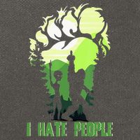 Retro Camping Bigfoot Sasquatch Middle Finger I Hate People Cotton Canvas Backpack