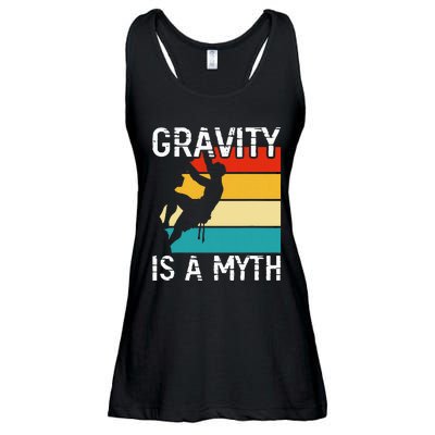 Rock Climbing Boulder Mountain Gravity Is A Myth Bouldering Ladies Essential Flowy Tank