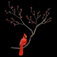 Red Cardinal Bird Lovers Birdwatching Birding 7-Panel Snapback Hat