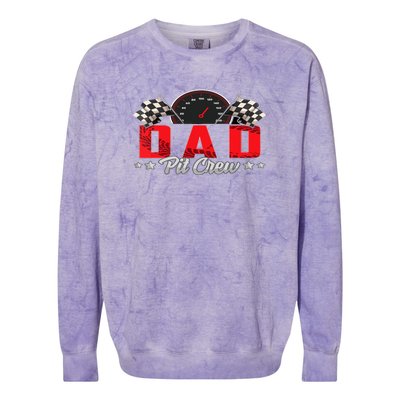 Race Car Birthday Party Racing Family Dad Pit Crew Colorblast Crewneck Sweatshirt