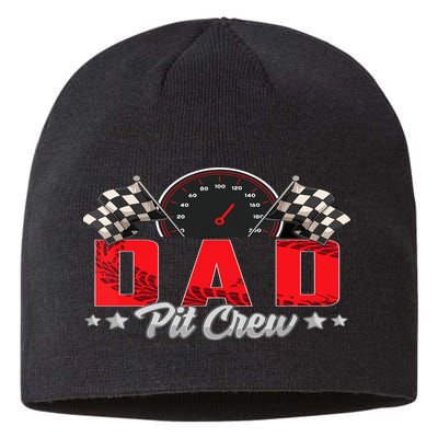 Race Car Birthday Party Racing Family Dad Pit Crew Sustainable Beanie
