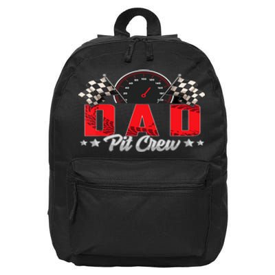 Race Car Birthday Party Racing Family Dad Pit Crew 16 in Basic Backpack