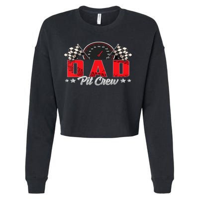 Race Car Birthday Party Racing Family Dad Pit Crew Cropped Pullover Crew