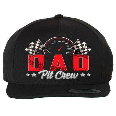 Race Car Birthday Party Racing Family Dad Pit Crew Wool Snapback Cap