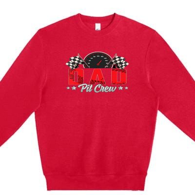 Race Car Birthday Party Racing Family Dad Pit Crew Premium Crewneck Sweatshirt