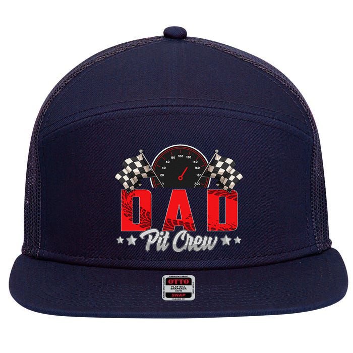 Race Car Birthday Party Racing Family Dad Pit Crew 7 Panel Mesh Trucker Snapback Hat