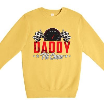 Race Car Birthday Party Racing Family Daddy Pit Crew Premium Crewneck Sweatshirt