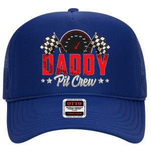 Race Car Birthday Party Racing Family Daddy Pit Crew High Crown Mesh Back Trucker Hat