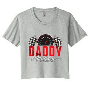 Race Car Birthday Party Racing Family Daddy Pit Crew Women's Crop Top Tee