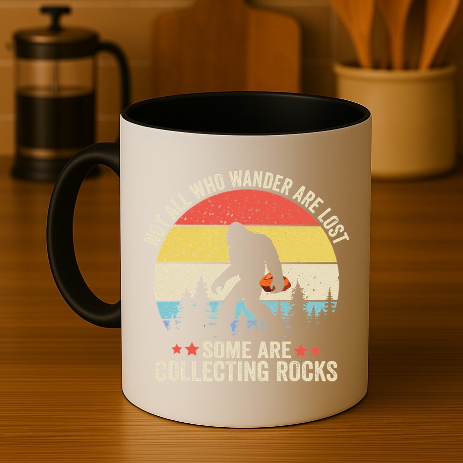 Rock Collector Bigfoot For Rockhound Geologist Geod Hunter Mug