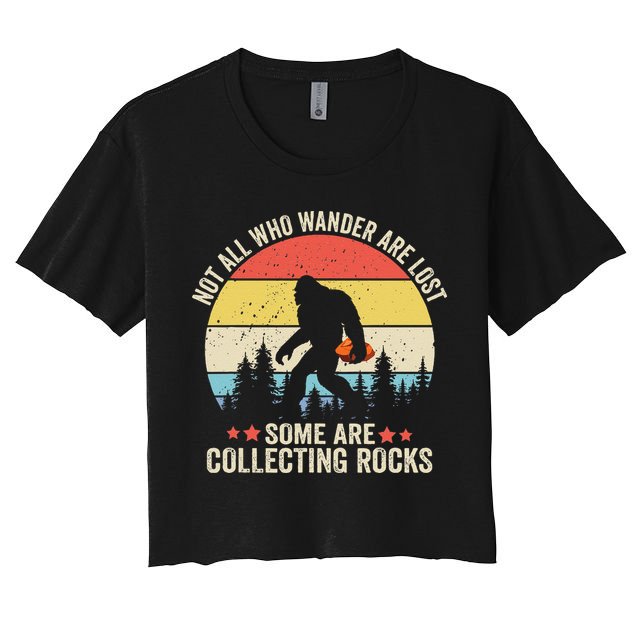 Rock Collector Bigfoot For Rockhound Geologist Geod Hunter Women's Crop Top Tee
