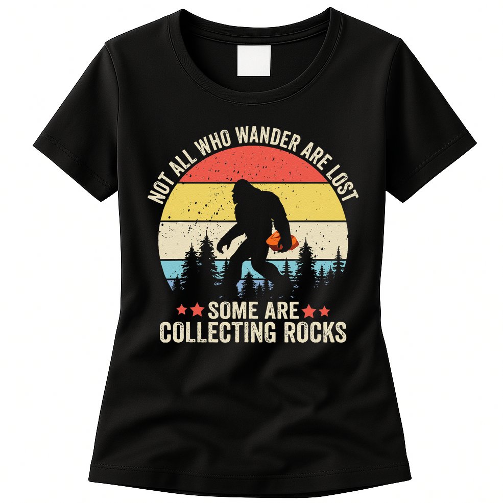 Rock Collector Bigfoot For Rockhound Geologist Geod Hunter Womens T-Shirt