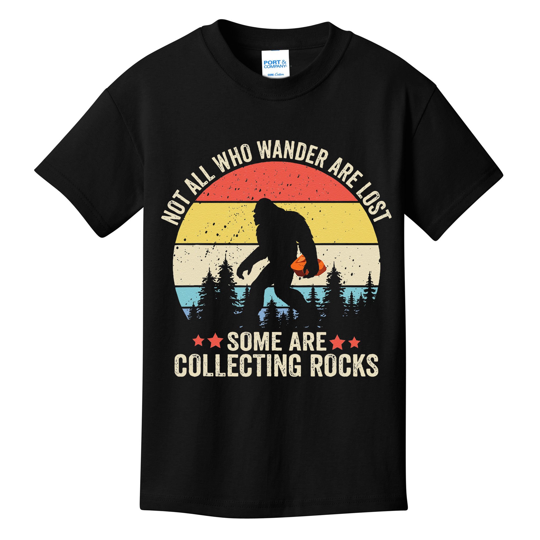 Rock Collector Bigfoot For Rockhound Geologist Geod Hunter Kids T-Shirt