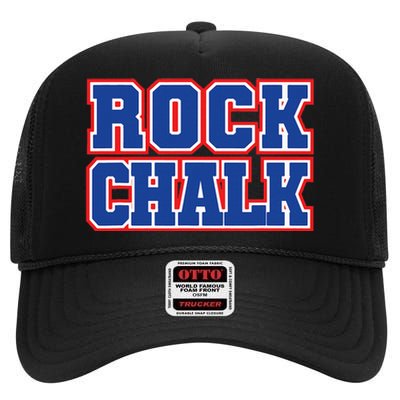 Rock Chalk Blue & Red Apparel Cool & Classic Rock Chalk Gear High Crown Mesh Back Trucker Hat