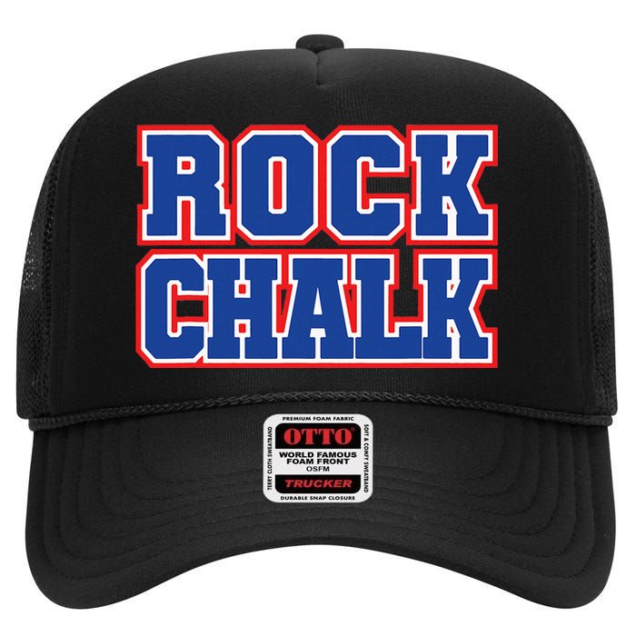 Rock Chalk Blue & Red Apparel Cool & Classic Rock Chalk Gear High Crown Mesh Back Trucker Hat