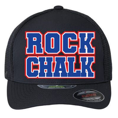 Rock Chalk Blue & Red Apparel Cool & Classic Rock Chalk Gear Flexfit Unipanel Trucker Cap