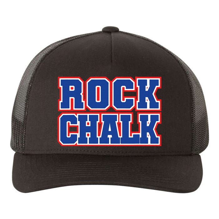 Rock Chalk Blue & Red Apparel Cool & Classic Rock Chalk Gear Yupoong Adult 5-Panel Trucker Hat