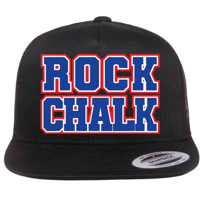 Rock Chalk Blue & Red Apparel Cool & Classic Rock Chalk Gear Flat Bill Trucker Hat