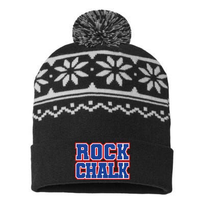 Rock Chalk Blue & Red Apparel Cool & Classic Rock Chalk Gear USA-Made Snowflake Beanie