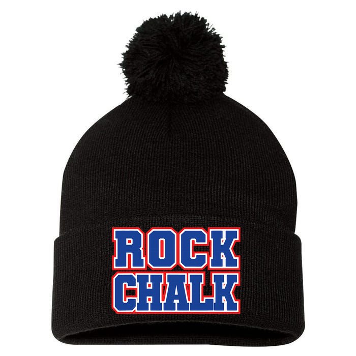 Rock Chalk Blue & Red Apparel Cool & Classic Rock Chalk Gear Pom Pom 12in Knit Beanie