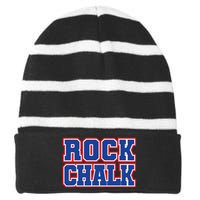 Rock Chalk Blue & Red Apparel Cool & Classic Rock Chalk Gear Striped Beanie with Solid Band