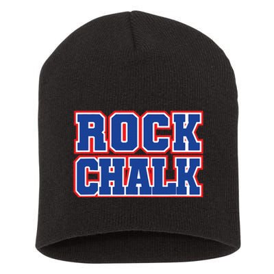 Rock Chalk Blue & Red Apparel Cool & Classic Rock Chalk Gear Short Acrylic Beanie