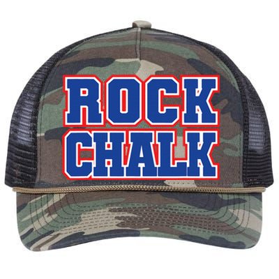 Rock Chalk Blue & Red Apparel Cool & Classic Rock Chalk Gear Retro Rope Trucker Hat Cap