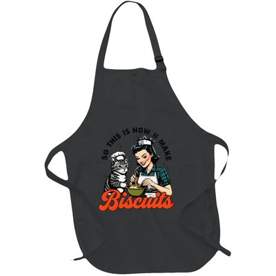 Retro Cat Biscuit So This Is How U Make Biscuits Full-Length Apron With Pockets