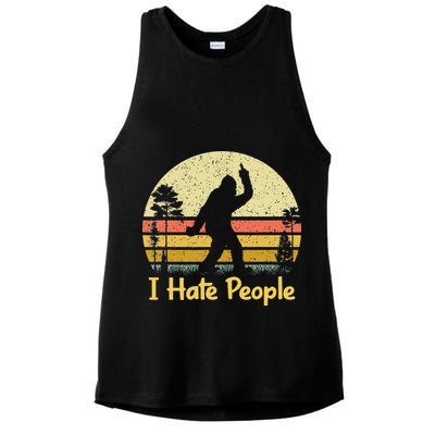 Retro Camping Bigfoot Sasquatch Middle Ladies PosiCharge Tri-Blend Wicking Tank