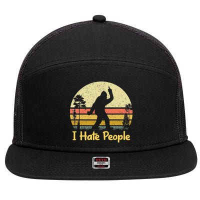 Retro Camping Bigfoot Sasquatch Middle 7 Panel Mesh Trucker Snapback Hat