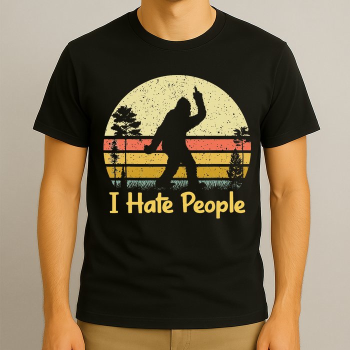 Retro Camping Bigfoot Sasquatch Middle T-Shirt