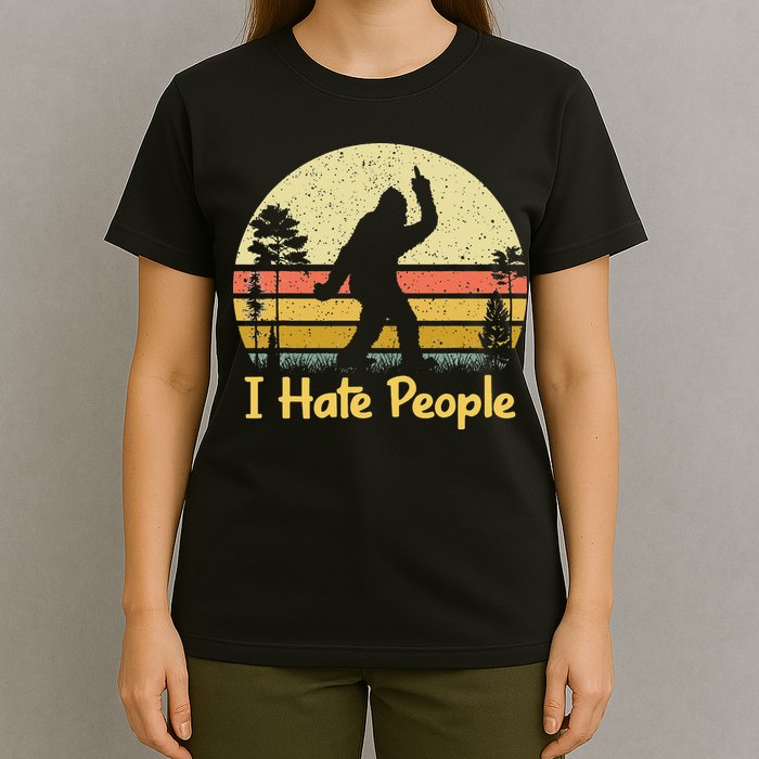 Retro Camping Bigfoot Sasquatch Middle T-Shirt