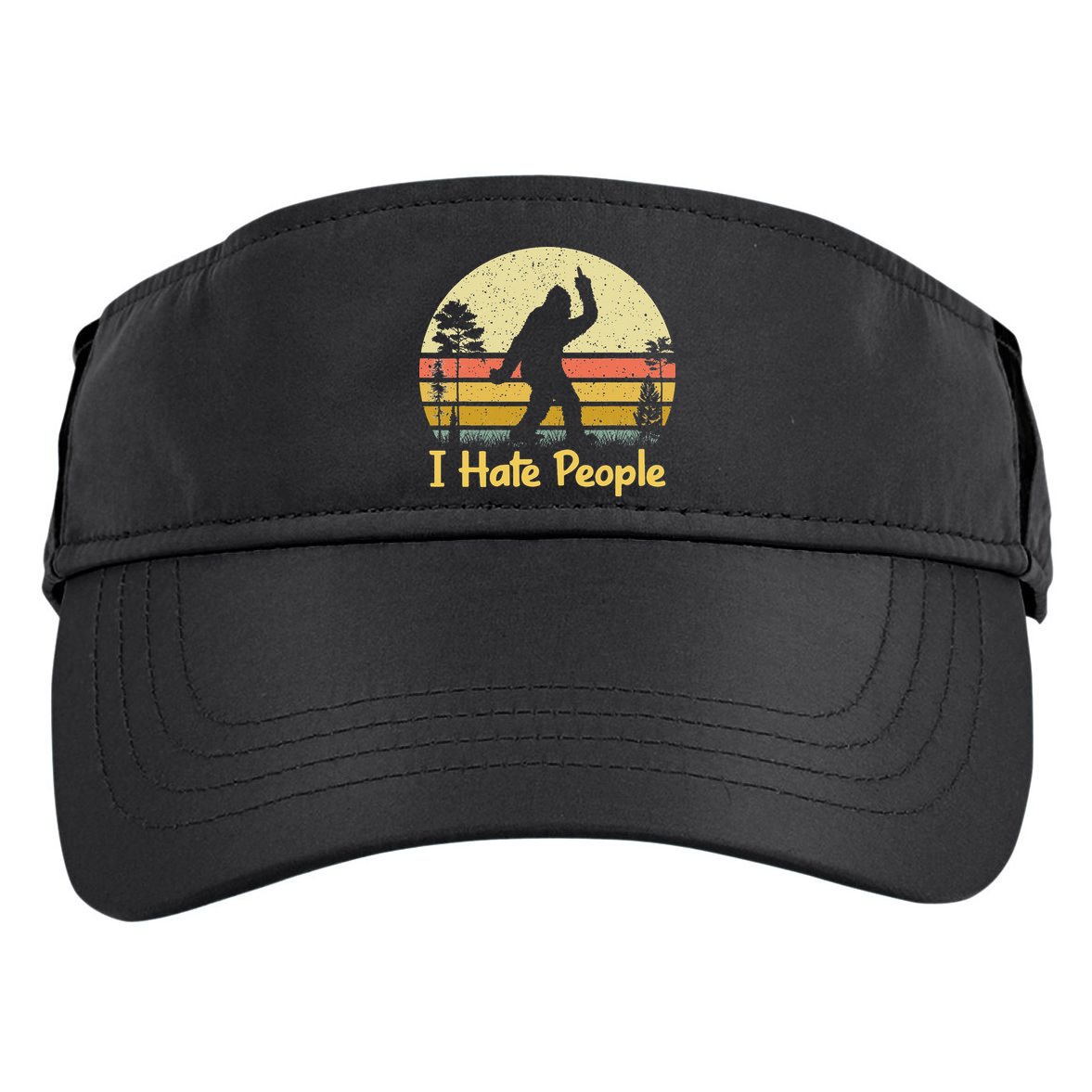 Retro Camping Bigfoot Sasquatch Middle Adult Drive Performance Visor